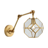 Honeycomb 7.5" Modern Contemporary Arm-Adjustable Iron/Glass LED Sconce - JONATHAN Y