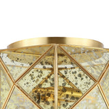 Violet 12.5" Industrial Vintage Iron/Glass LED Flush Mount - JONATHAN Y