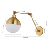 Alba 8" Mid-Century Modern Arm-Adjustable Iron/Glass LED Sconce