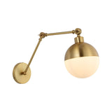 Alba 8" Mid-Century Modern Arm-Adjustable Iron/Glass LED Sconce