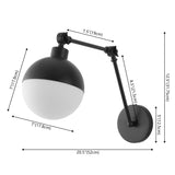 Alba 8" Mid-Century Modern Arm-Adjustable Iron/Glass LED Sconce