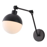 Alba 8" Mid-Century Modern Arm-Adjustable Iron/Glass LED Sconce