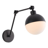 Alba 8" Mid-Century Modern Arm-Adjustable Iron/Glass LED Sconce