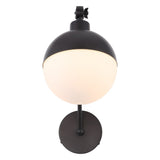 Alba 8" Mid-Century Modern Arm-Adjustable Iron/Glass LED Sconce