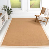 Camden Farmhouse Cottage Border Jute Area Rug