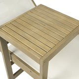 Trabuco Coastal Modern Acacia Wood Mesh 5-Position Outdoor foldable Chaise Lounge Set with Side Table