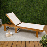 Lagunan 77.17"x26.38" Modern Minimalist Foldable Adjustable Wood Chaise Outdoor Lounge Chair