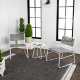 Freja 3-Piece Mid-Century Modern Faux Rattan Conversation Outdoor Patio Set - JONATHAN Y