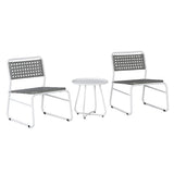 Freja 3-Piece Mid-Century Modern Faux Rattan Conversation Outdoor Patio Set - JONATHAN Y