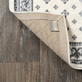 Acanthus French Border Area Rug Cream/Light Gray / Runner / 2' X 8' – BACK