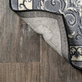 Acanthus French Border Area Rug Gray/Cream / Runner / 2' X 8' – BACK