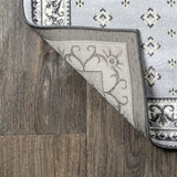 Acanthus French Border Area Rug Light Gray/Cream / Runner / 2' X 8' – BACK