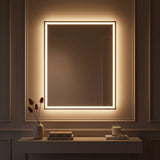 Pax Rectangular Frameless Anti-Fog Aluminum Front/Back-lit Tri-color LED Bathroom Vanity Mirror with Smart Touch Control White / 48" x 36" – AI-ON