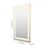Pax Rectangular Frameless Anti-Fog Aluminum Front/Back-lit Tri-color LED Bathroom Vanity Mirror with Smart Touch Control White / 48" x 36" – DIM
