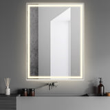 Pax Rectangular Frameless Anti-Fog Aluminum Front/Back-lit Tri-color LED Bathroom Vanity Mirror with Smart Touch Control