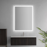 Pax Rectangular Frameless Anti-Fog Aluminum Front/Back-lit Tri-color LED Bathroom Vanity Mirror with Smart Touch Control