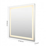 Pax Rectangular Frameless Anti-Fog Aluminum Front/Back-lit Tri-color LED Bathroom Vanity Mirror with Smart Touch Control White / 38" x 38" – DIM
