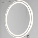 Dane 27 Round Frameless Anti-Fog Aluminum Front/Back-lit Tri-color LED Bathroom Vanity Mirror with Smart Touch Control - JONATHAN Y
