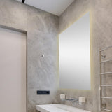 Nora Rectangular Frameless Anti-Fog Aluminum Back-lit Tri-color LED Bathroom Vanity Mirror with Smart Touch Control - JONATHAN Y