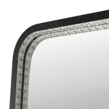 Tatum Crystal Lining Rectangle Metal Framed Antifog Front-Lit Tri-Color Wall Or Floor Full-Length Mirror with Smart Touch - JONATHAN Y