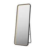 Tatum Crystal Lining Rectangle Metal Framed Antifog Front-Lit Tri-Color Wall Or Floor Full-Length Mirror with Smart Touch - JONATHAN Y