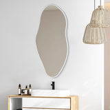 Everly 20 in. W x 42 in. H Large Irregular Framed Decorative Wall Mirror - JONATHAN Y