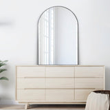 Elodie 24 in. W x 36 in. H Medium Arched Metal Framed Wall Mounted Mirror - JONATHAN Y