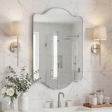 Louisa 24 in. W x 36 in. H Medium Scalloped Rectangular Metal Framed Wall Mirror - JONATHAN Y