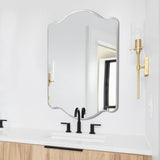 Louisa 24 in. W x 36 in. H Medium Scalloped Rectangular Metal Framed Wall Mirror - JONATHAN Y