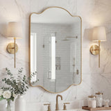 Louisa 24 in. W x 36 in. H Medium Scalloped Rectangular Metal Framed Wall Mirror - JONATHAN Y