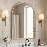 Elodie Small Arched Metal Framed Wall Mounted Mirror