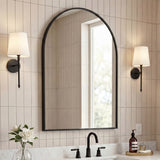 Elodie Small Arched Metal Framed Wall Mounted Mirror