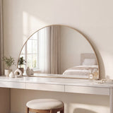 Solstice 42 in. W x 23 in. H Large Half Circle Metal Framed Wall Mounted Mirror