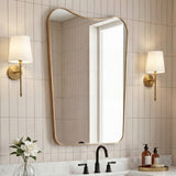 Alfie 24 in. W x 36 in. H Large Irregular Metal Framed Wall Mounted Mirror with Flat Bottom