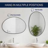 Aurelia 24 in. W x 36 in. H Medium Irregular Oval Metal Framed Wall Mounted Mirror