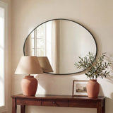 Aurelia 24 in. W x 36 in. H Medium Irregular Oval Metal Framed Wall Mounted Mirror