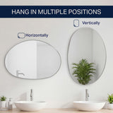 Aurelia 24 in. W x 36 in. H Medium Irregular Oval Metal Framed Wall Mounted Mirror