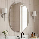 Aurelia 24 in. W x 36 in. H Medium Irregular Oval Metal Framed Wall Mounted Mirror