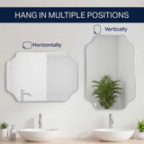 Alora 24 in. W x 36 in. H Medium Scalloped Rectangular Metal Framed Wall Mounted Mirror