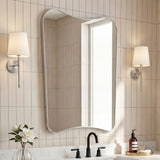 Alfie 24 in. W x 36 in. H Large Irregular Metal Framed Wall Mounted Mirror