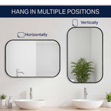 Aleria 24 in. W x 36 in. H Medium Rounded Rectangular Metal Framed Wall Mounted Mirror