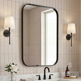 Aleria 24 in. W x 36 in. H Medium Rounded Rectangular Metal Framed Wall Mounted Mirror