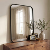 Aleria 24 in. W x 36 in. H Medium Rounded Rectangular Metal Framed Wall Mounted Mirror