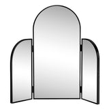 Arjen 3-Way 28 in. W x 28 in. H Medium Arch Trifold Adjustable Aluminum Alloy Framed Vanity Mirror for Tabletop and Wall Mount
