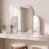 Arjen 3-Way 28 in. W x 28 in. H Medium Arch Trifold Adjustable Aluminum Alloy Framed Vanity Mirror for Tabletop and Wall Mount