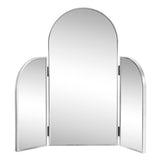 Arjen 3-Way 28 in. W x 28 in. H Medium Arch Trifold Adjustable Aluminum Alloy Framed Vanity Mirror for Tabletop and Wall Mount
