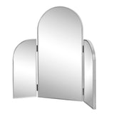 Arjen 3-Way 28 in. W x 28 in. H Medium Arch Trifold Adjustable Aluminum Alloy Framed Vanity Mirror for Tabletop and Wall Mount