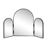 Verity 3-Way 30 in. W x 20 in. H Medium Arch Trifold Adjustable Aluminum Alloy Framed Vanity Mirror for Tabletop and Wall Mount
