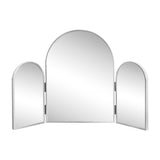 Verity 3-Way 30 in. W x 20 in. H Medium Arch Trifold Adjustable Aluminum Alloy Framed Vanity Mirror for Tabletop and Wall Mount