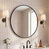 Eclipse Circle Aluminum Alloy Framed Wall Mounted Mirror